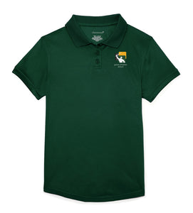 Girls Short Sleeve Fitted Moisture-Wicking Polo