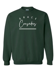 Grace Crusaders Adult Crewneck - Green