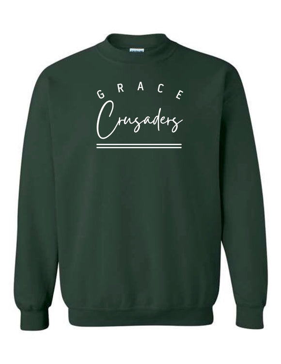 Grace Crusaders Adult Crewneck - Green